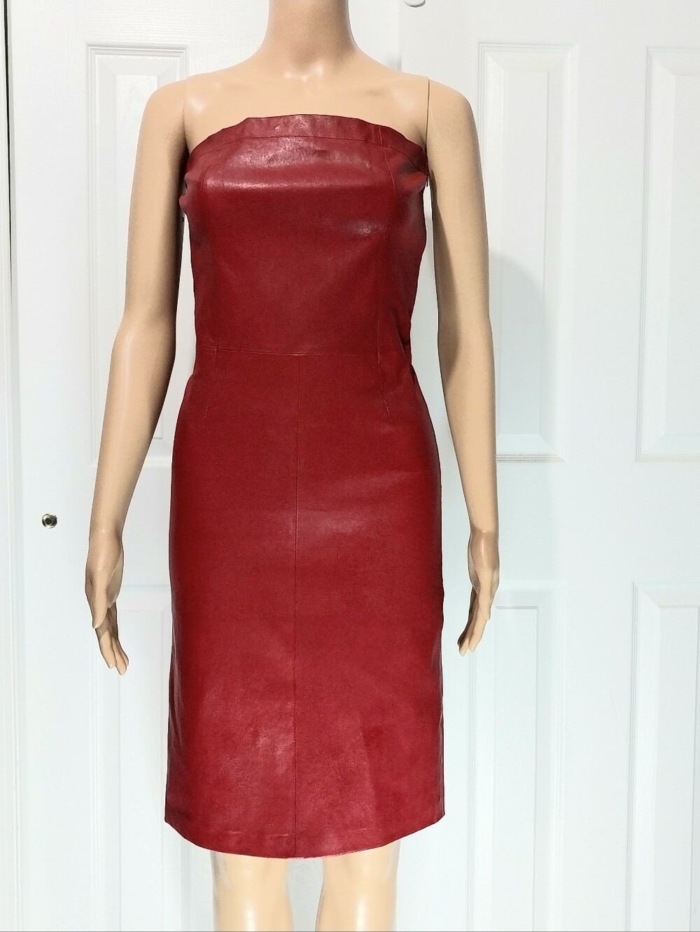 Walter Baker Lamb Leather Alexis Strapless Dress, Size M